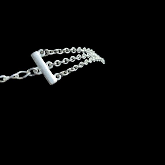 Boho Mermaidcore Layered Gemstone Dangle Necklace Silver Tone Coastal Resort - Picture 6 of 7